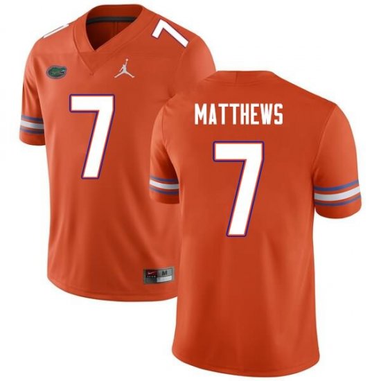 Men's Florida Gators #7 Luke Matthews NCAA Nike Orange Authentic Stitched College Football Jersey TLX1462OR